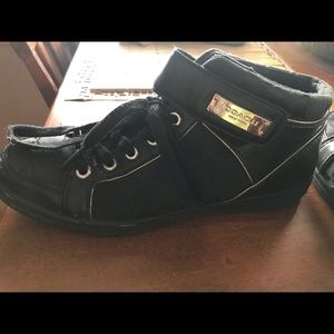 Coach black tennis shoes